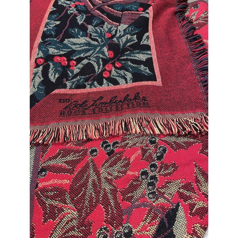 Bob Timberlake Home Collection Tapestry Woven Christmas Blanket Throw Holly Toys